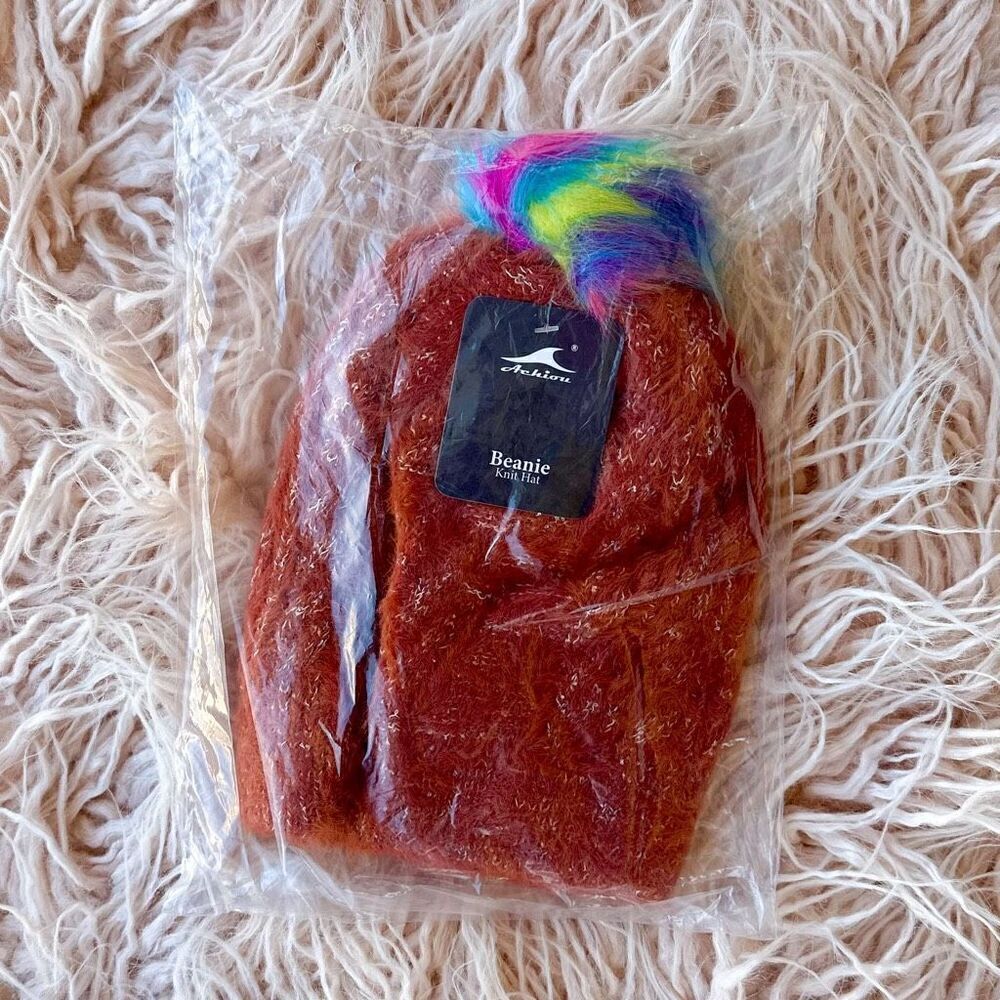 Orange Knit Beanie